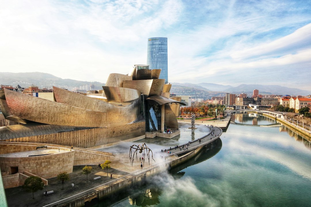 Curved titanium exterior of the Guggenheim Museum in Bilbao