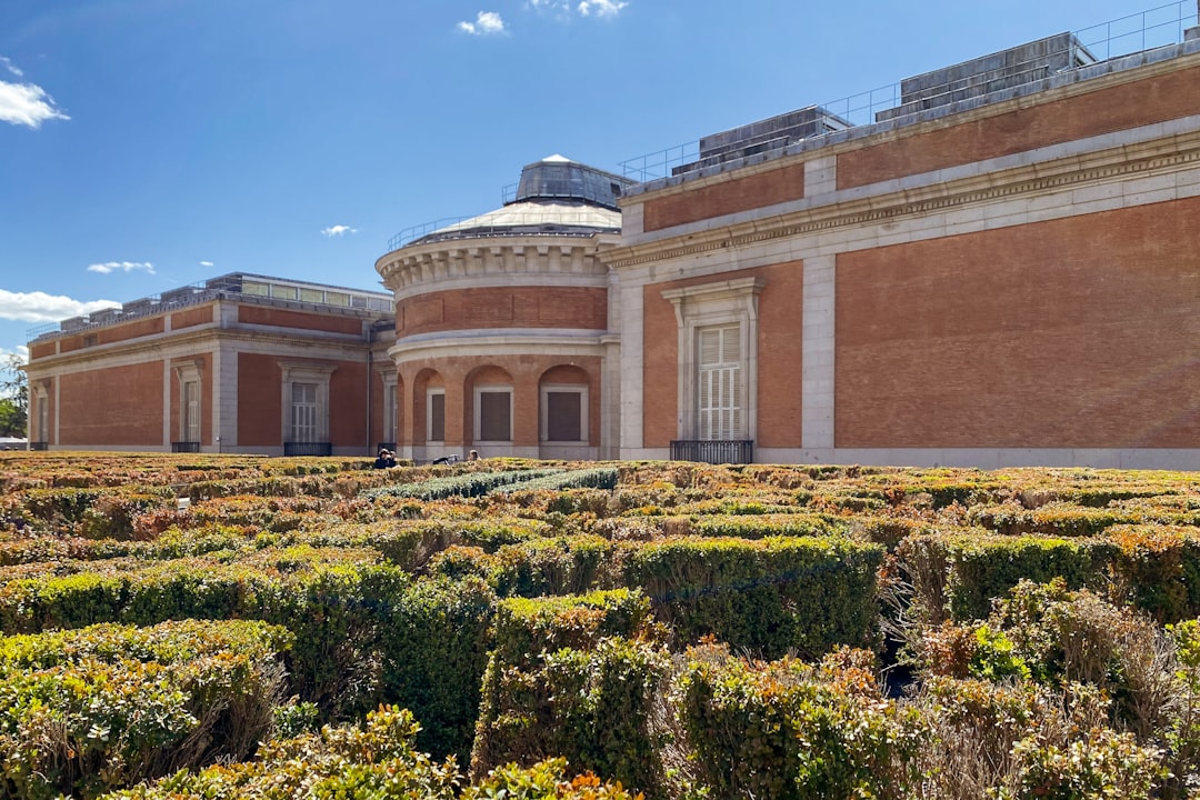 Facade of the Prado Museum in Madrid on a sunny morning