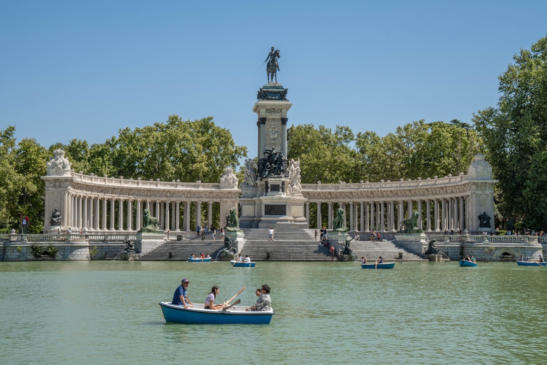 Crystal Palace reflecting in the pond at Retiro Park Madrid