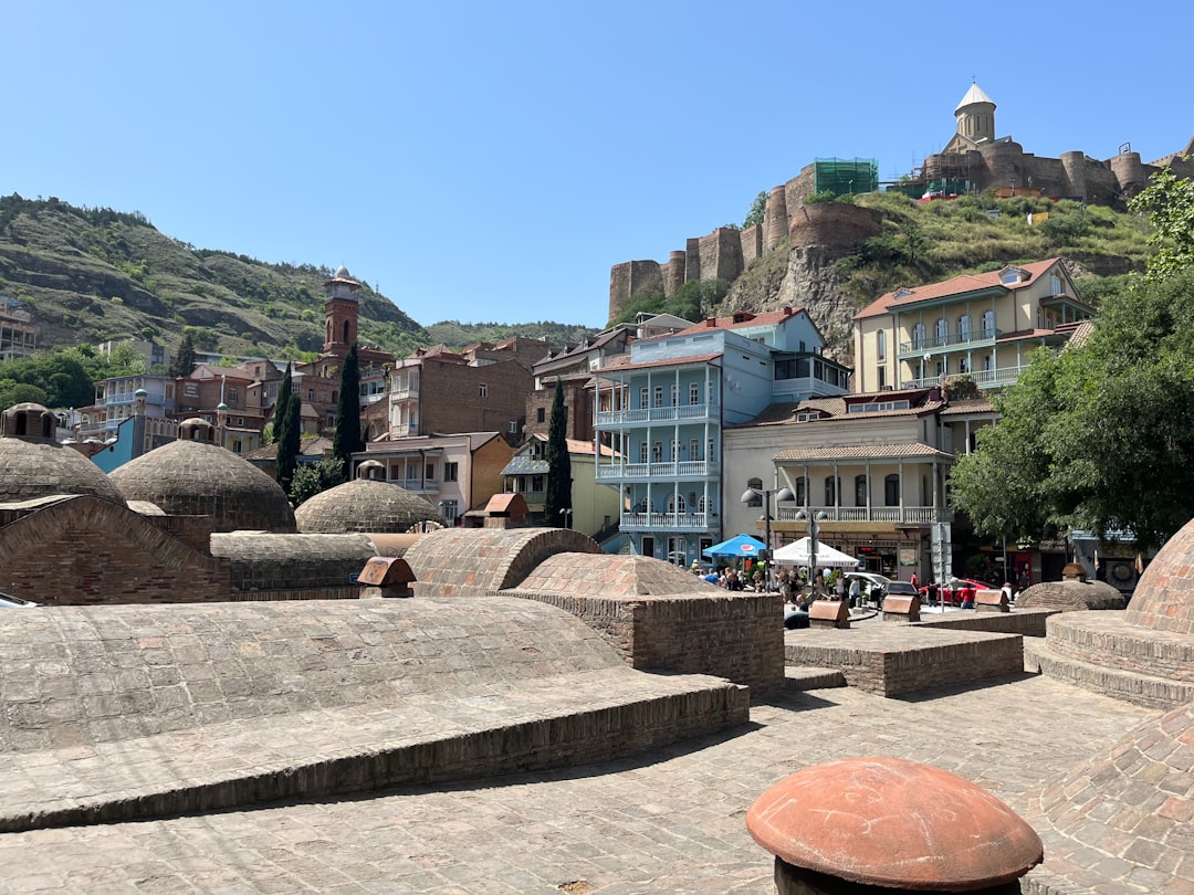 Brick dome roofs of the sulfur bath houses in Abanotubani district of Tbilisi